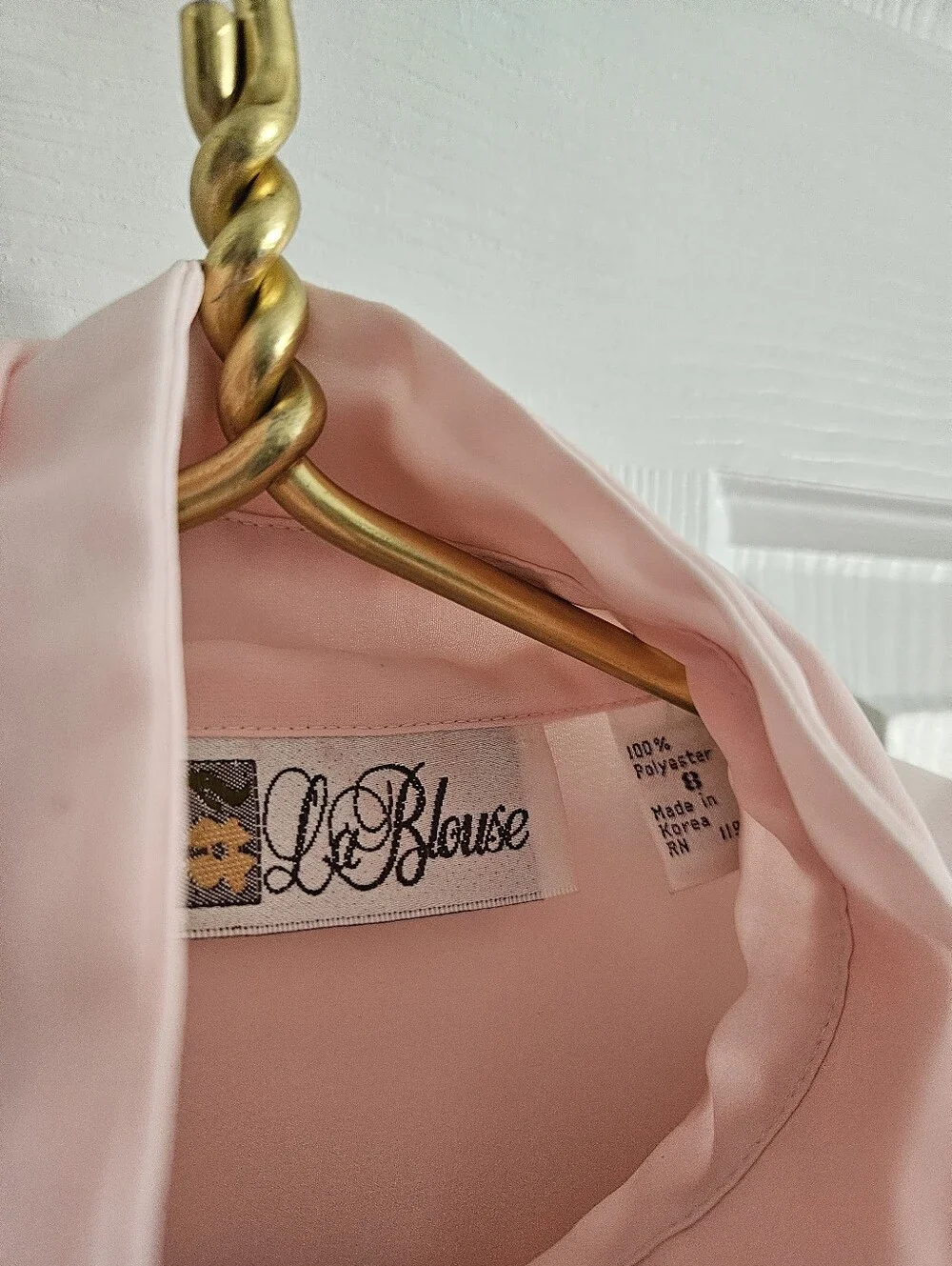 Vintage La Blouse Soft Pink Pleated Button Front Blouse Top - Picture 4 of 11